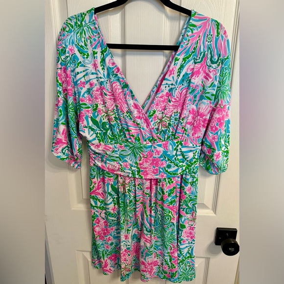 Lilly Pulitzer One Piece Parigi Romper in ‘Leaf it Wild’ Size M EUC - Picture 1 of 3